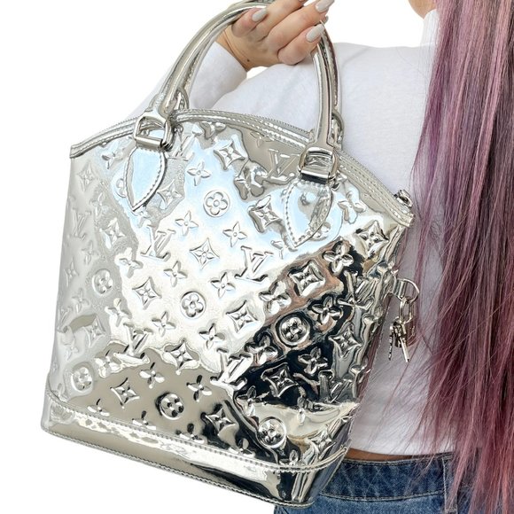 Louis Vuitton Handbags - LOUIS VUITTON Vintage Monogram Miroir Lockit Tote Bag Silver [101136]
